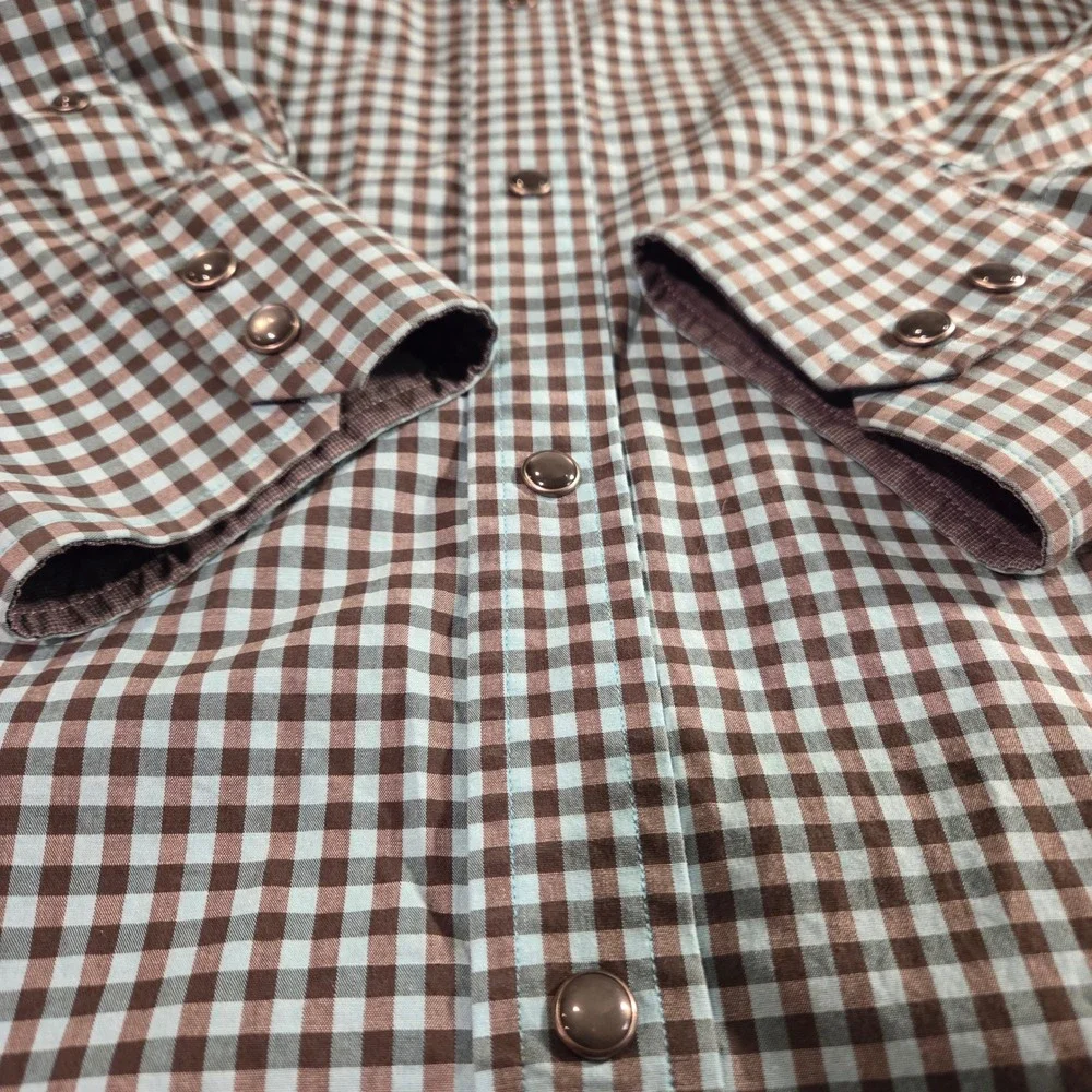 Banana Republic Men's Slim Fit Long Sleeve‎ Button Up Shirt Size L Gingham Blue